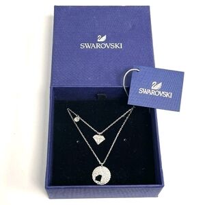 Swarovski Silver Necklace with Circular Crystal Pendant